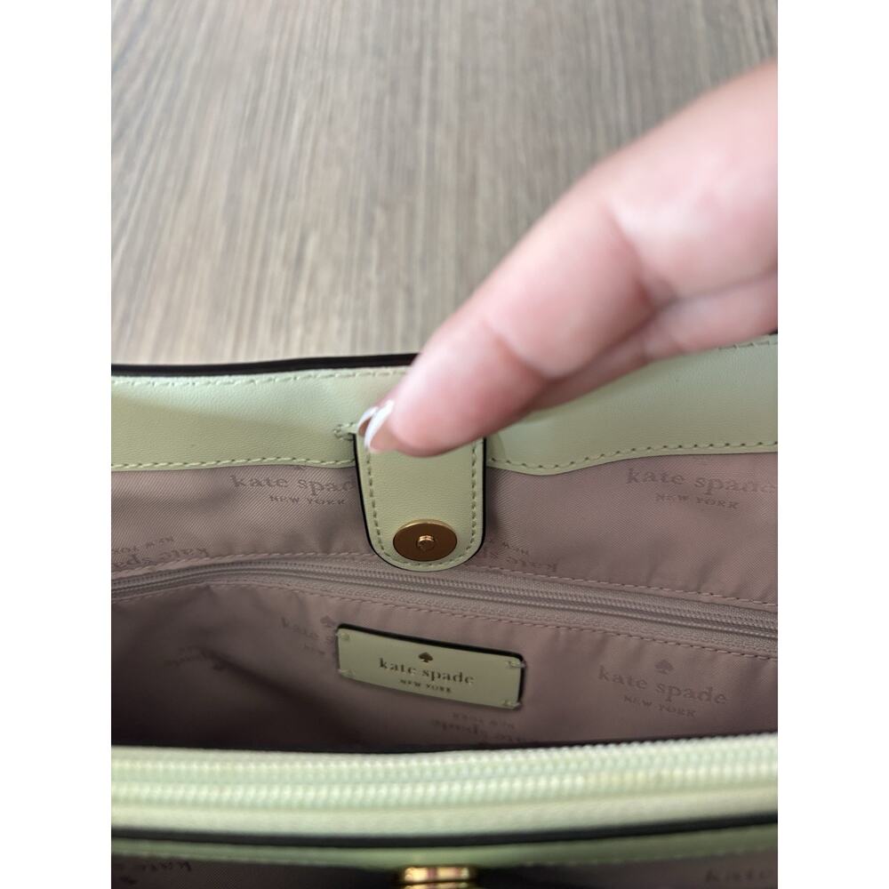 Kate Spade New York Pebbled Leather Satchel Tote Mint Green NWOT Crossbody - Picture 4 of 9
